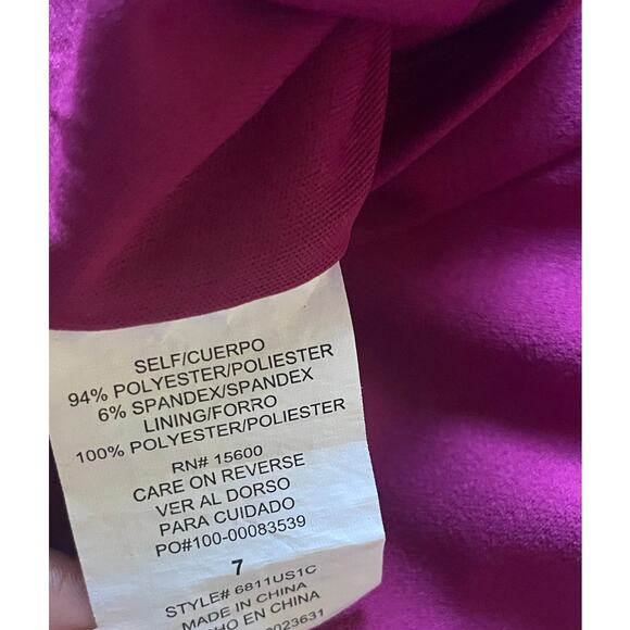 Sequins Hearts Womens/Teen fuchsia Asymmetrical dress Bust pads and Pleated Sz 7 - Picture 5 of 6